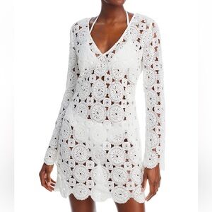 Aqua by Bloomingdale’s - White Crochet Coverup Dress